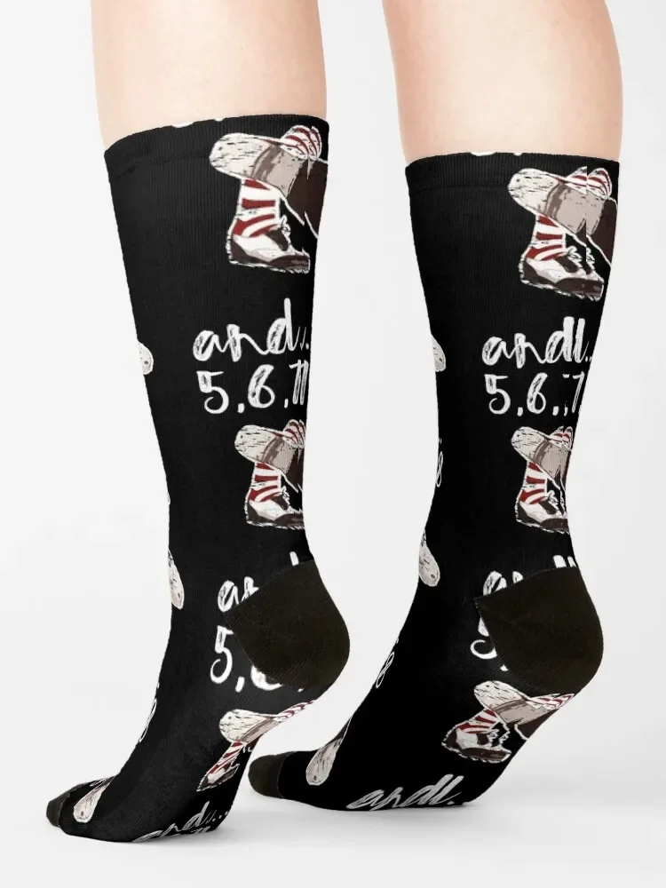 and... 5, 6, 7, 8 Dance design with tap shoes, The best fun gift for any dancer! tap dance art, #tapdanceart, tap fam Socks