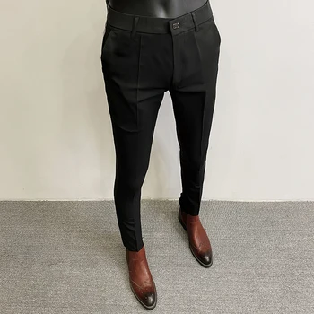 Men Suit Pants Dress Pantalone Hombre Stretch Slim Formal Trousers Calça Masculina Solid Color Casual Pants Fashion Men Clothing 1