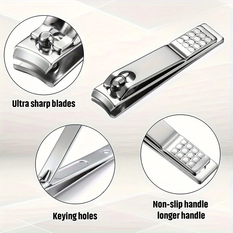 12Pcs Stainless Steel Nail Clipper Set for Women and Men - Fingernail and Toenail Cutter 3