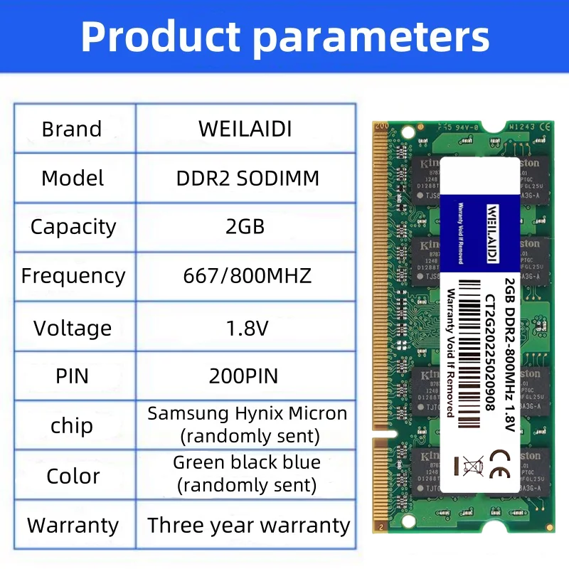 DDR2 2GB 667MHZ 800MHZ PC2-6400S Memoria Ram 200pin 1.8V SODIMM RAM 노트북 컴퓨터 메모리 Ram은 듀얼 채널을 지원합니다