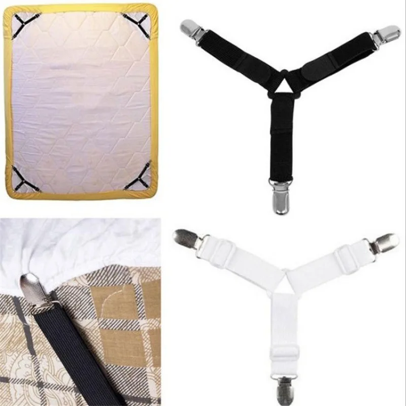 Sheets fitted sheets four-corner adjustable elastic fixing clips tablecloth sofa covers metal fixed bed sheet clips Bed Sheet Clips