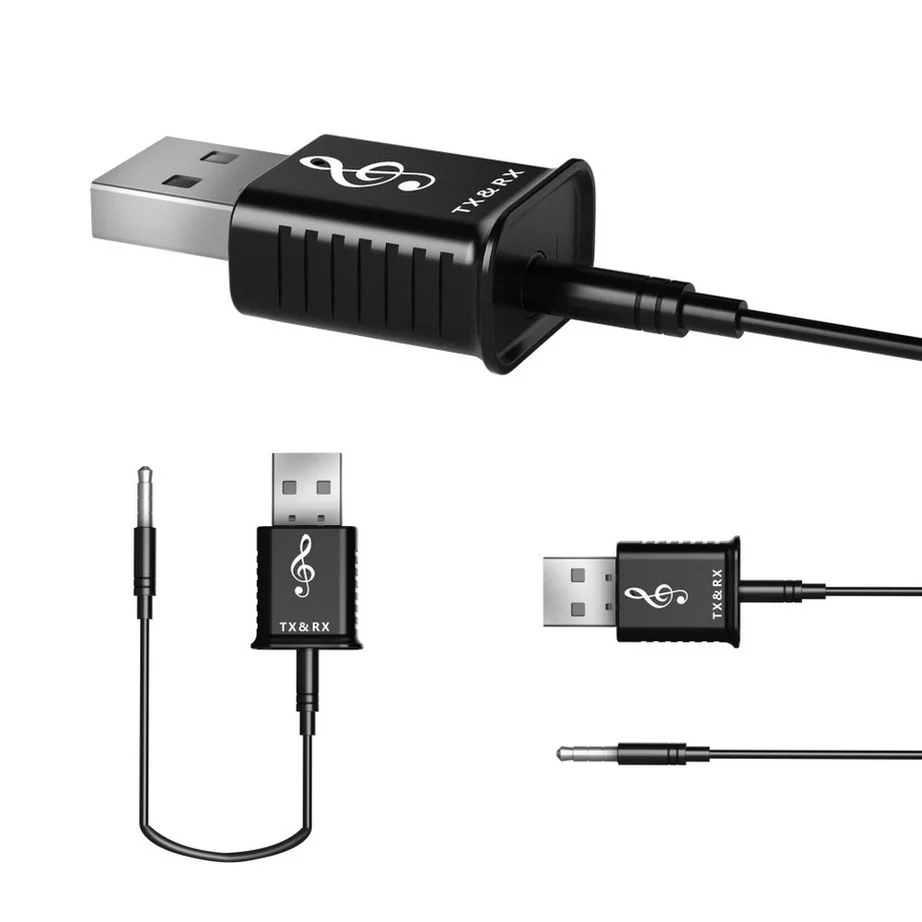 2 in1 Bluetooth 5.0 Transmitter Receiver Mini 3.5mm AUX Stereo Wireless Adapter For Wireless Earphone TV MP3