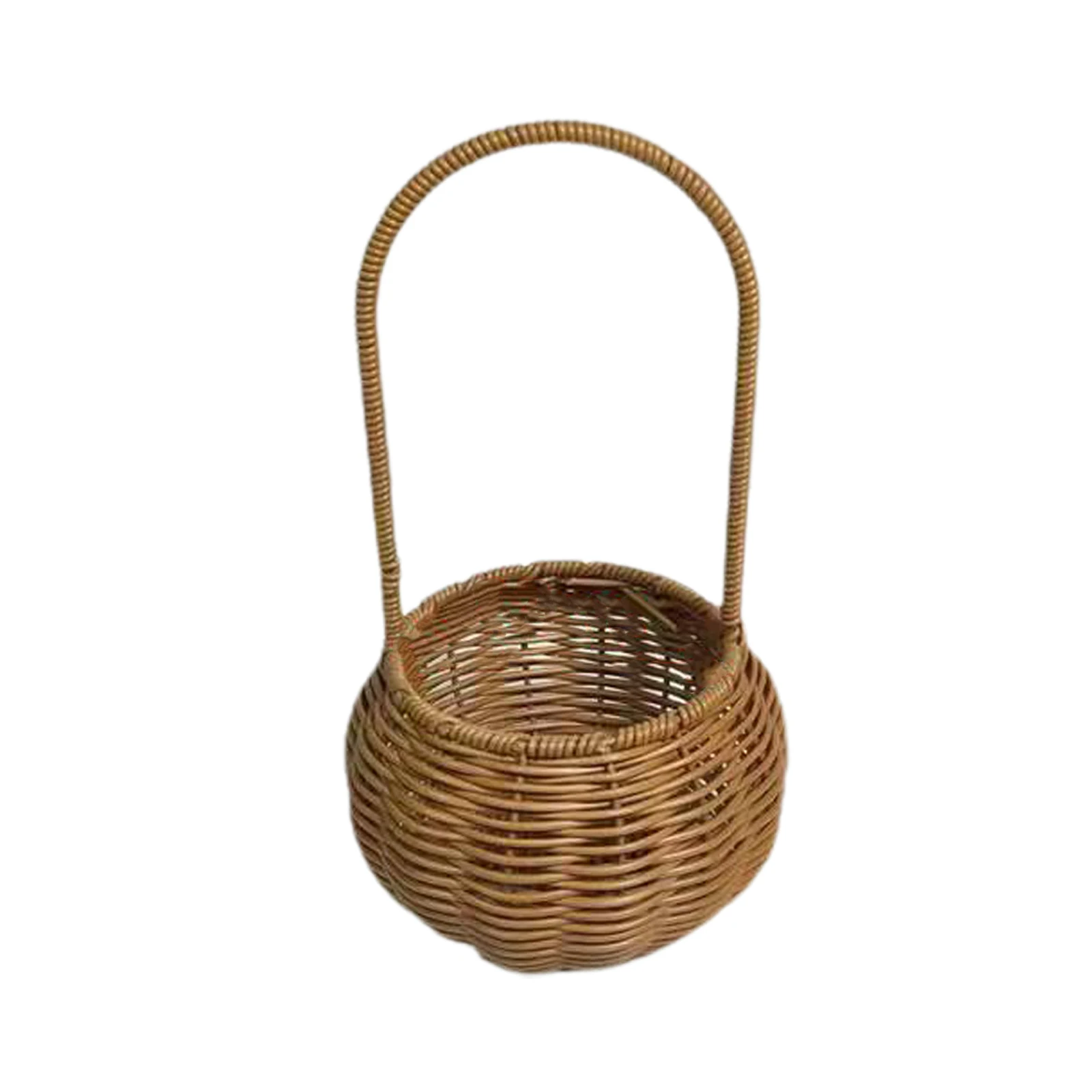 

Storage Box Flower Arrangement Picnic Handmade Hand Woven Handbasket Natural 1pcs High-quality With Handle Simple Rattan