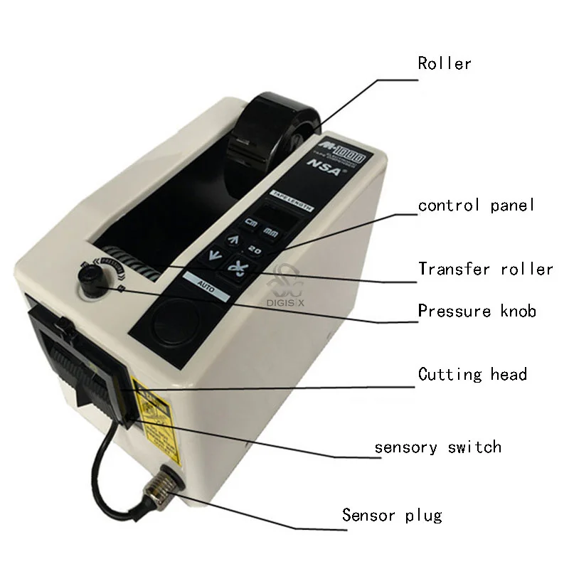 자동 포장 테이프 디펜서 M-1000 테이프, 접착제 절단기, 사무용품, 220V, 110V