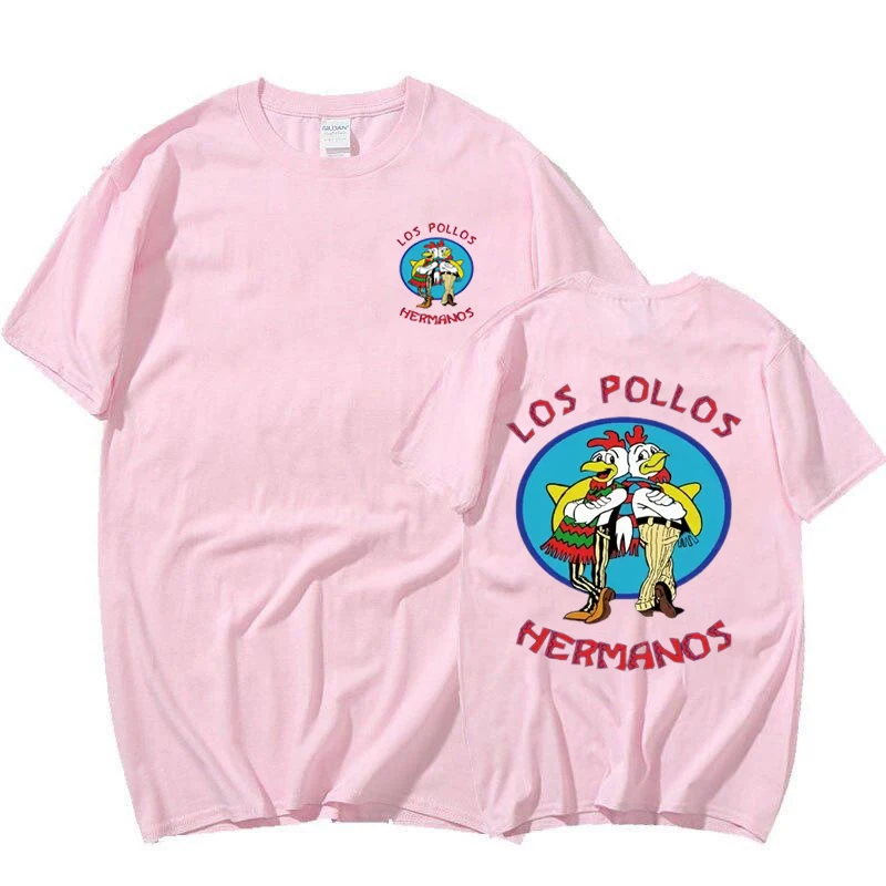 TV 시리즈 Breaking Bad Los Pollos Hermanos 양면 프린트 T 셔츠 Funny Chicken Brothers 남성 여성 T 셔츠 streetwear