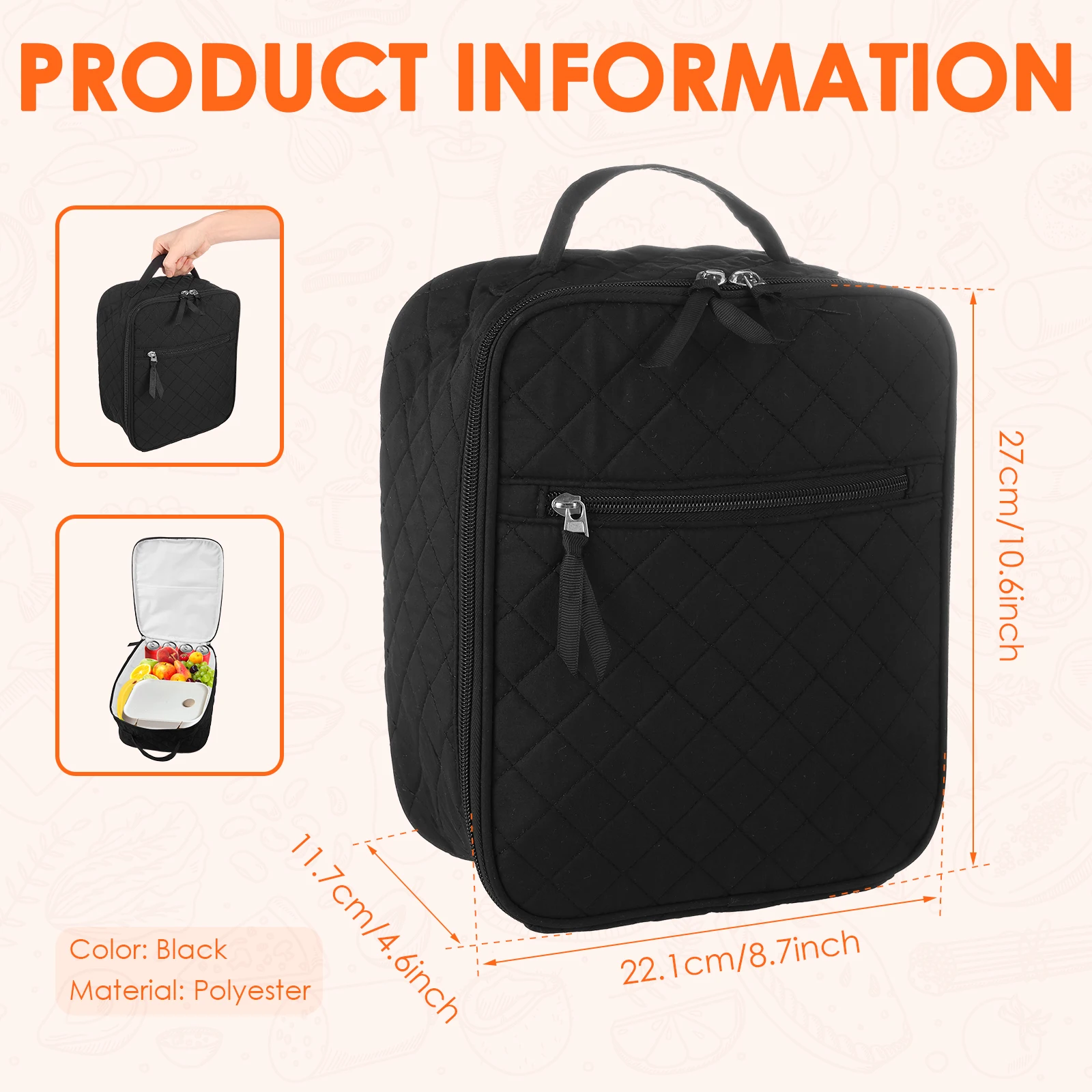 Thermal Insulated Lunch Bag Portable Food Storage
