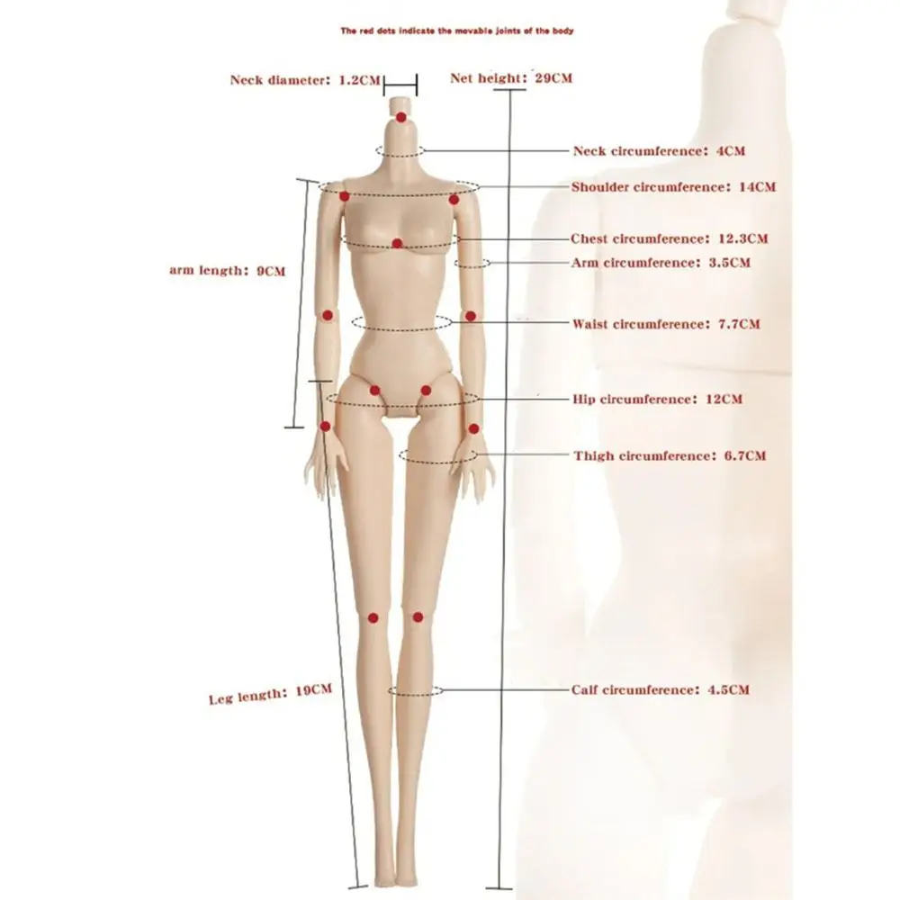 BJD Dolls Movable Dolls 1/6 Doll Jointed Nude 11 Joints 30cm