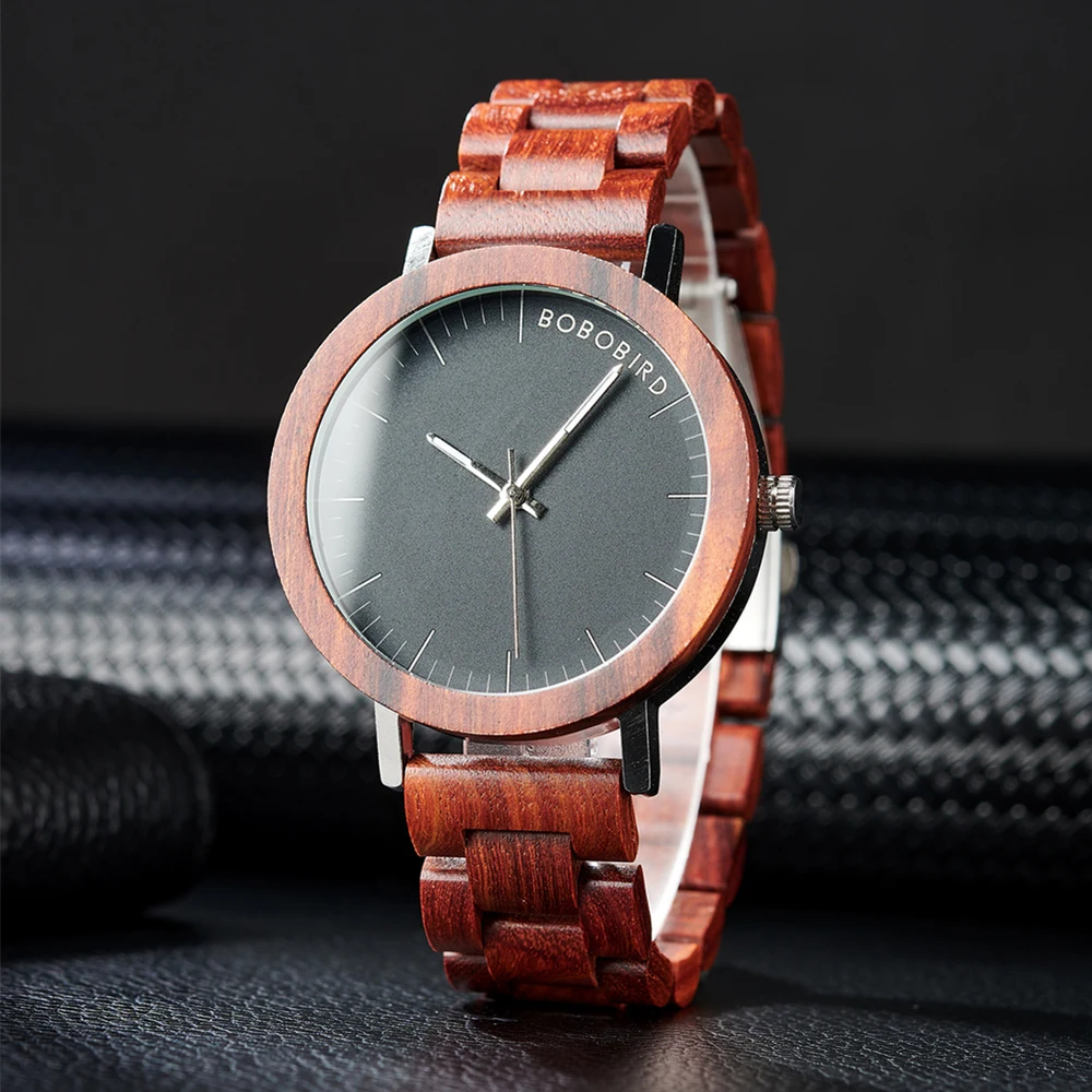 

BOBO BIRD Red Sandalwood Men's Watch Relogio Masculino Japanese Quartz Movement With Wooden Box Welcome Wholesale Dropshipping