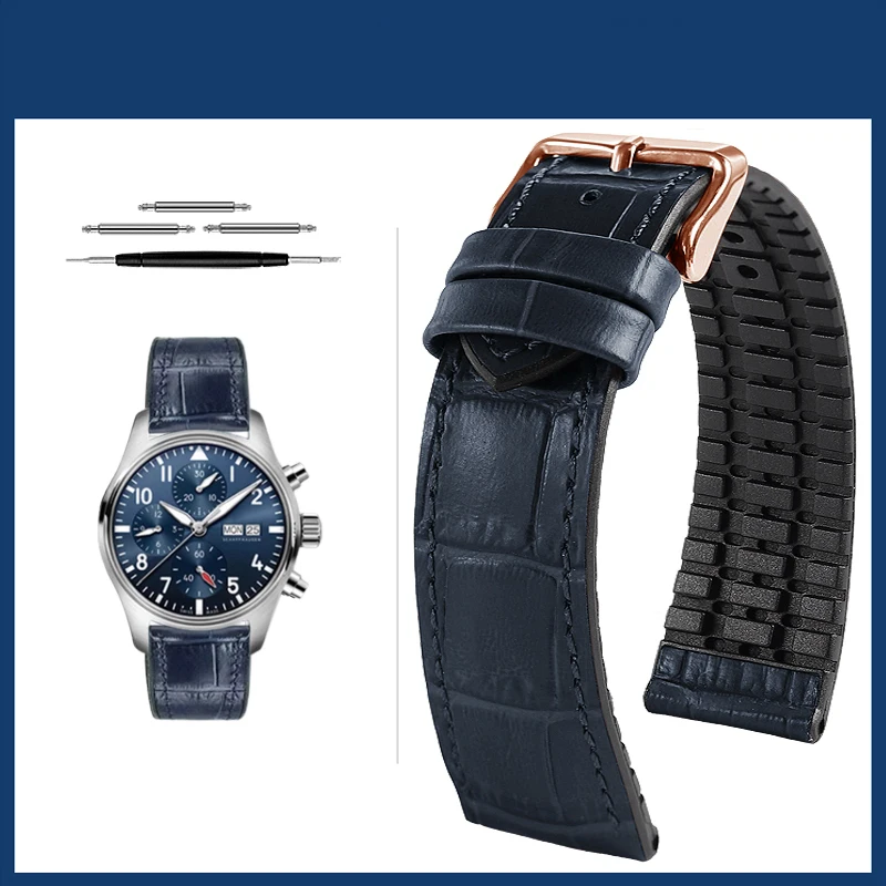 Premium Cowhide Leather Watch Strap with Butterfly Buckle - Various Sizes