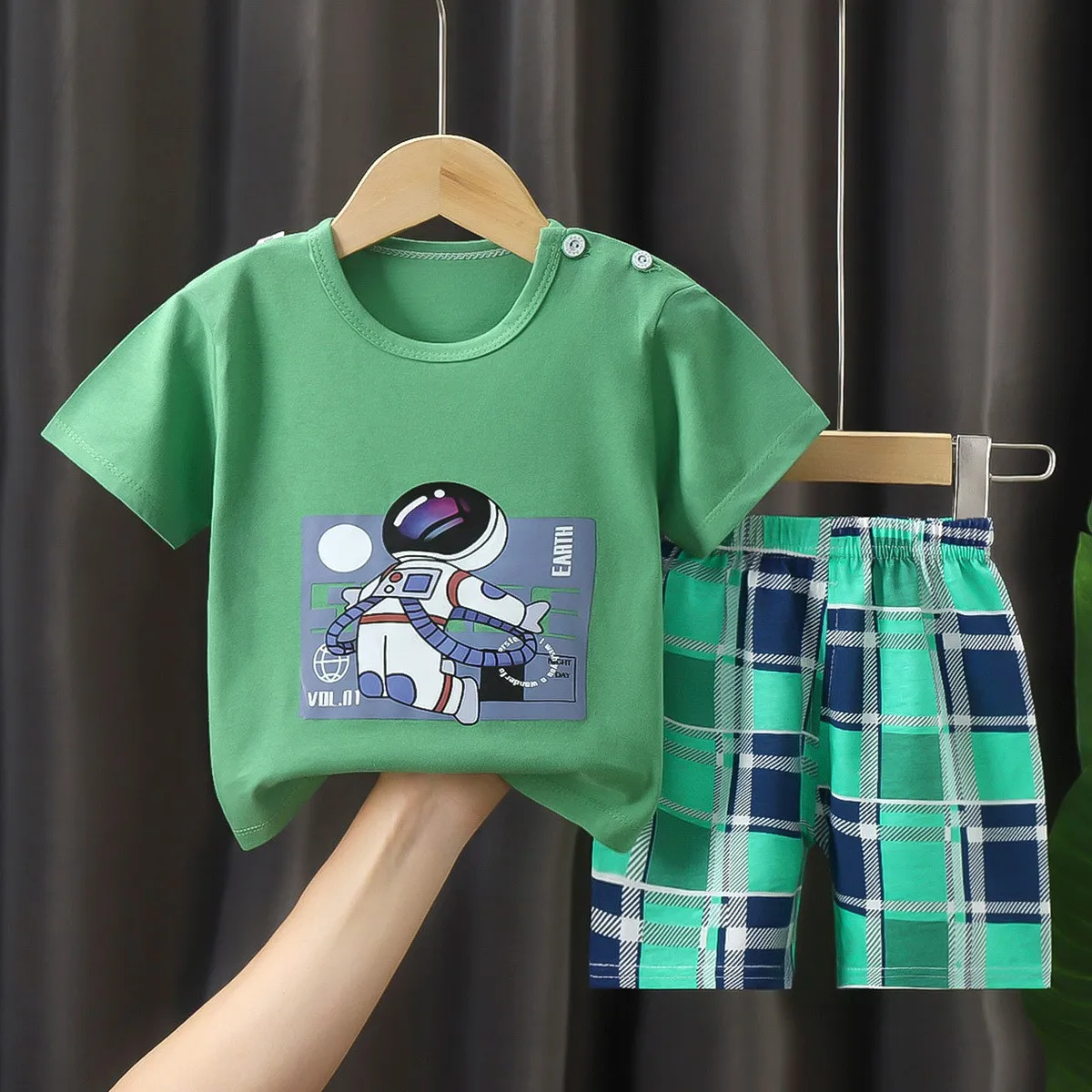 Kids Clothing Set Kids Cool Boy Summer Clothes Thin Suit Baby Fashion Short Sleeve T Shirts Children Round Collars Set Cotton