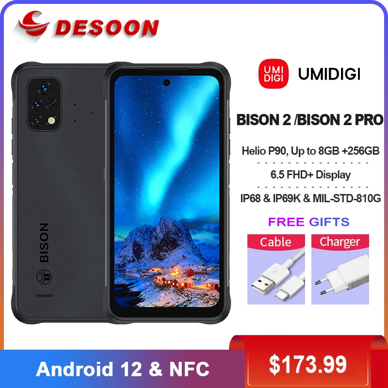 HGJTF Cover per Umidigi Bison 2 Pro (6.5) con 1 Pezzi Pellicola Vetro