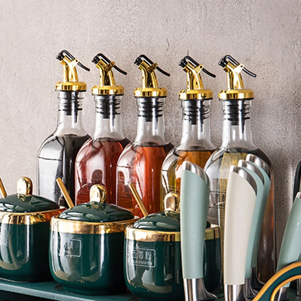 5-1Pcs Oil Bottle Plug Stopper Oil Nozzle Leak-proof Oil Bottle Cap Ergonomic Vinegar Stopper Multifunctional Oil Dispenser