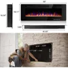 Electric Fireplace, with Multicolor Flame, Timer, Low Noise 50 inch Recessed and Wall Mounted Linear Fireplace Heater 6