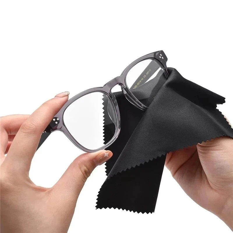 

10pcs Glasses Cloth Microfiber Cleaner Cloths Cleaning Glasses Lens Clothes Black Eyeglasses Cloth Eyewear Accessories