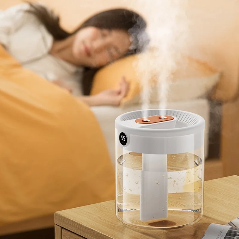 Humidificateur d’air à double buse diffuseur d’huiles essentielles avec écran LCD