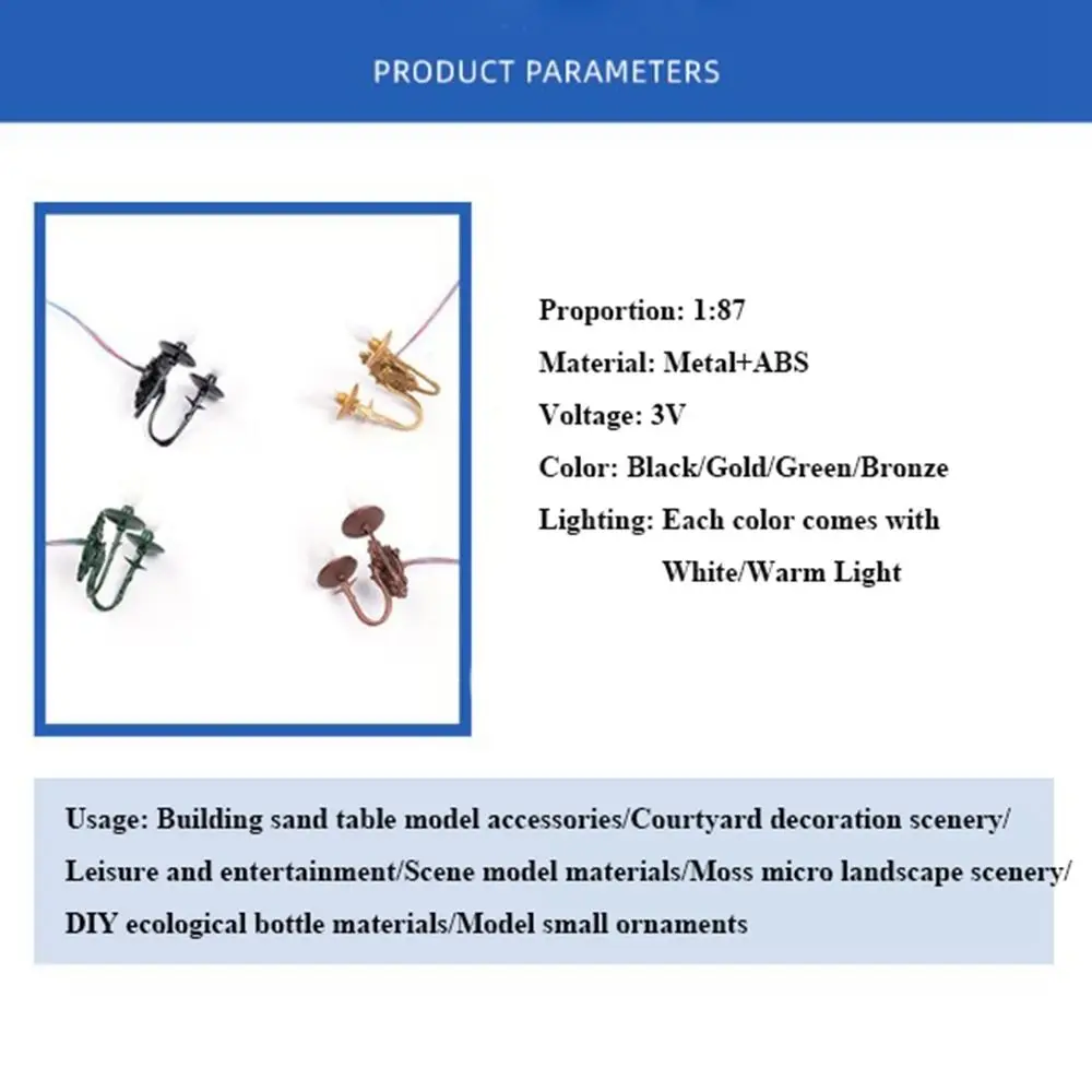 2.5*2.7cm Dollhouse Wall Lamp ABS Metal Material 3V White/Warm Light Model House Garden Decor Garden Yard Led Light