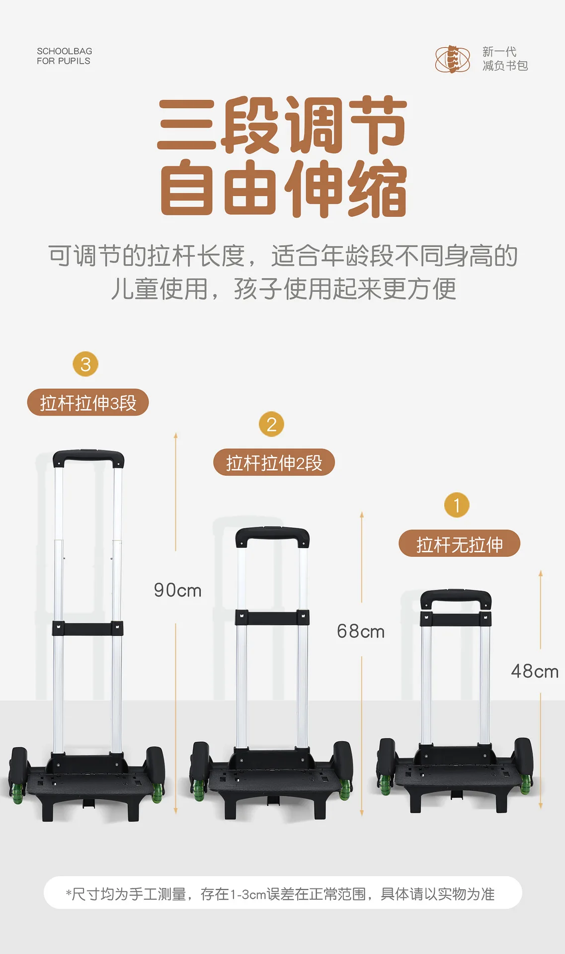 Capybara Children Cartoon School Backpack with Wheels Students Bags for Girls Boys Trolley Schoolbag Rolling Wheeled Backpacks