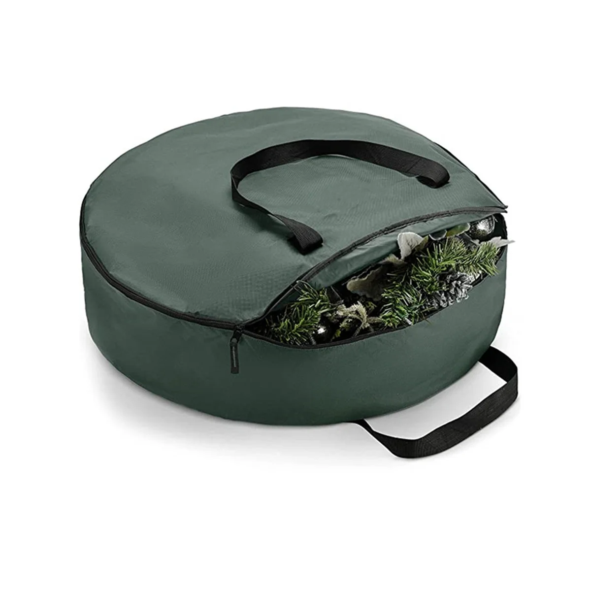 

Сумка из ткани Оксфорд, складная Рождественская Декоративная Сумка для хранения рождественской посуды, зеленая круглая