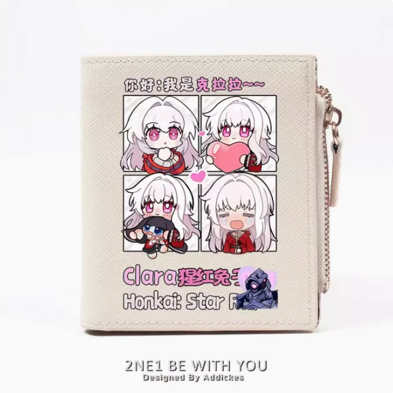 Honkai: Star Rail Clara Anime Zipper Fashion Wallets PU Purse Card Holder Money Bag Gift B530 Cosplay