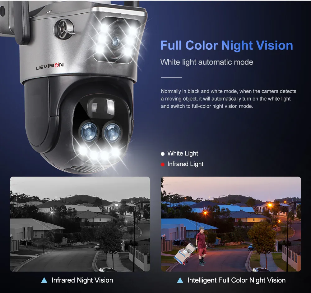 12MP 4G/WiFi Solar Camera Dual Screen Three Lens 10X Zoom Outdoor Surveillance C