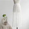 Transparent Sexy Lace Mesh Skirt Elastic High Waist Black White Tulle  Mini Skirts Womens Skirt  Korean Fashion 2