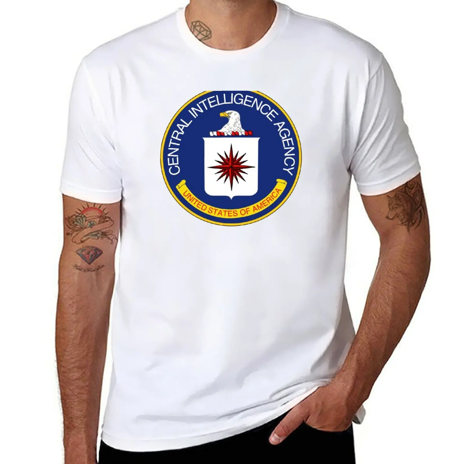 

CIA Central Intelligence Agency Logo T-Shirt funnys boys whites Aesthetic clothing plain t shirts men