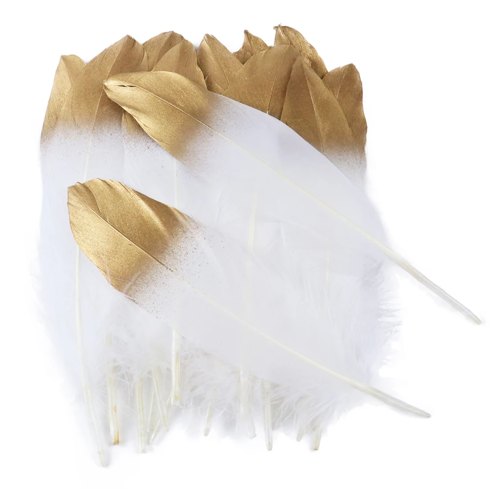 Beautiful natural goose feather 50 PCS white goose feather the volume of 6  to 8 inches / 15-20 cm dyeing goose feathers - AliExpress