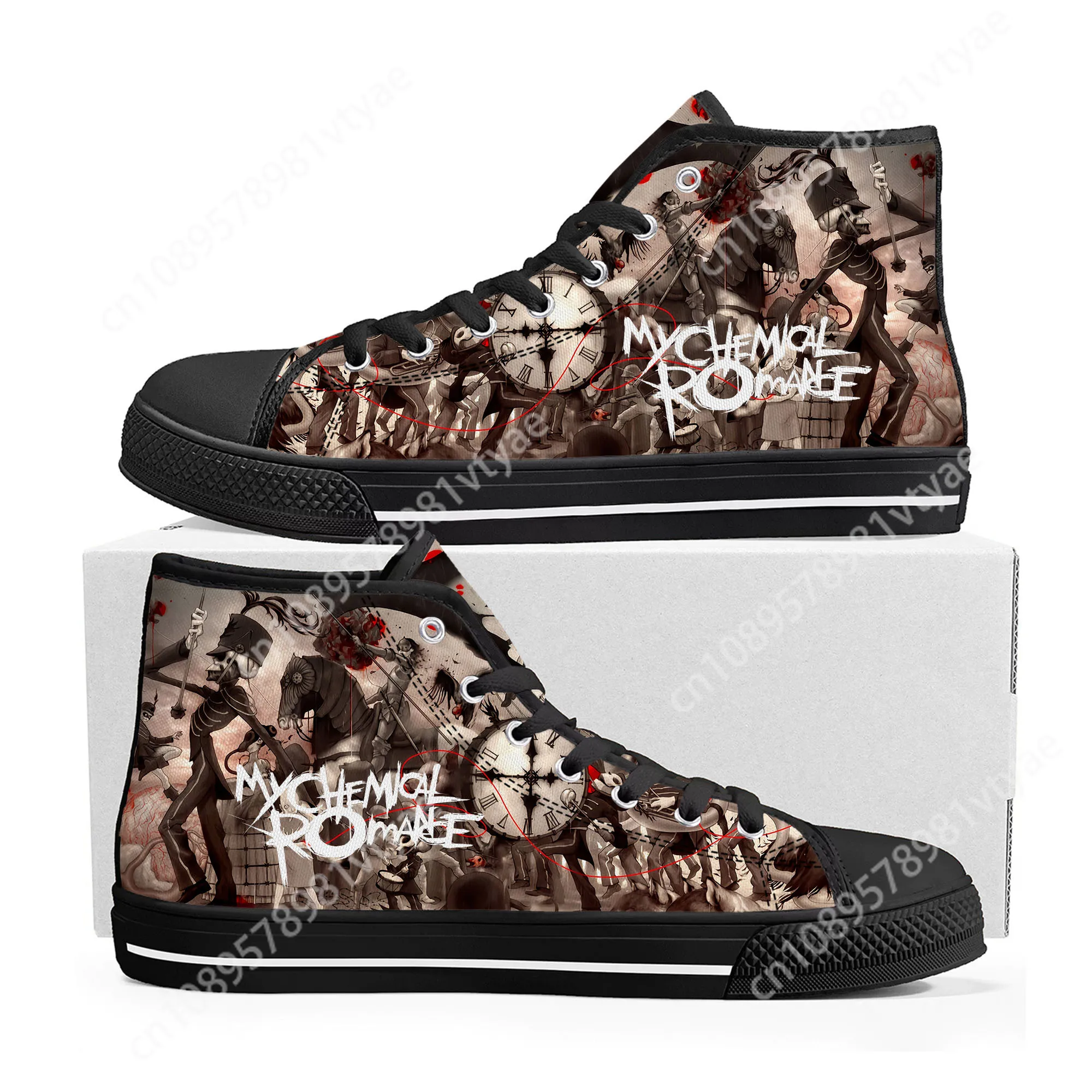My Chemical Romance Rock Band High Top High Quality Sneakers Mens Womens Teenager Canvas Sneaker Casual Couple Shoes Custom Shoe 3