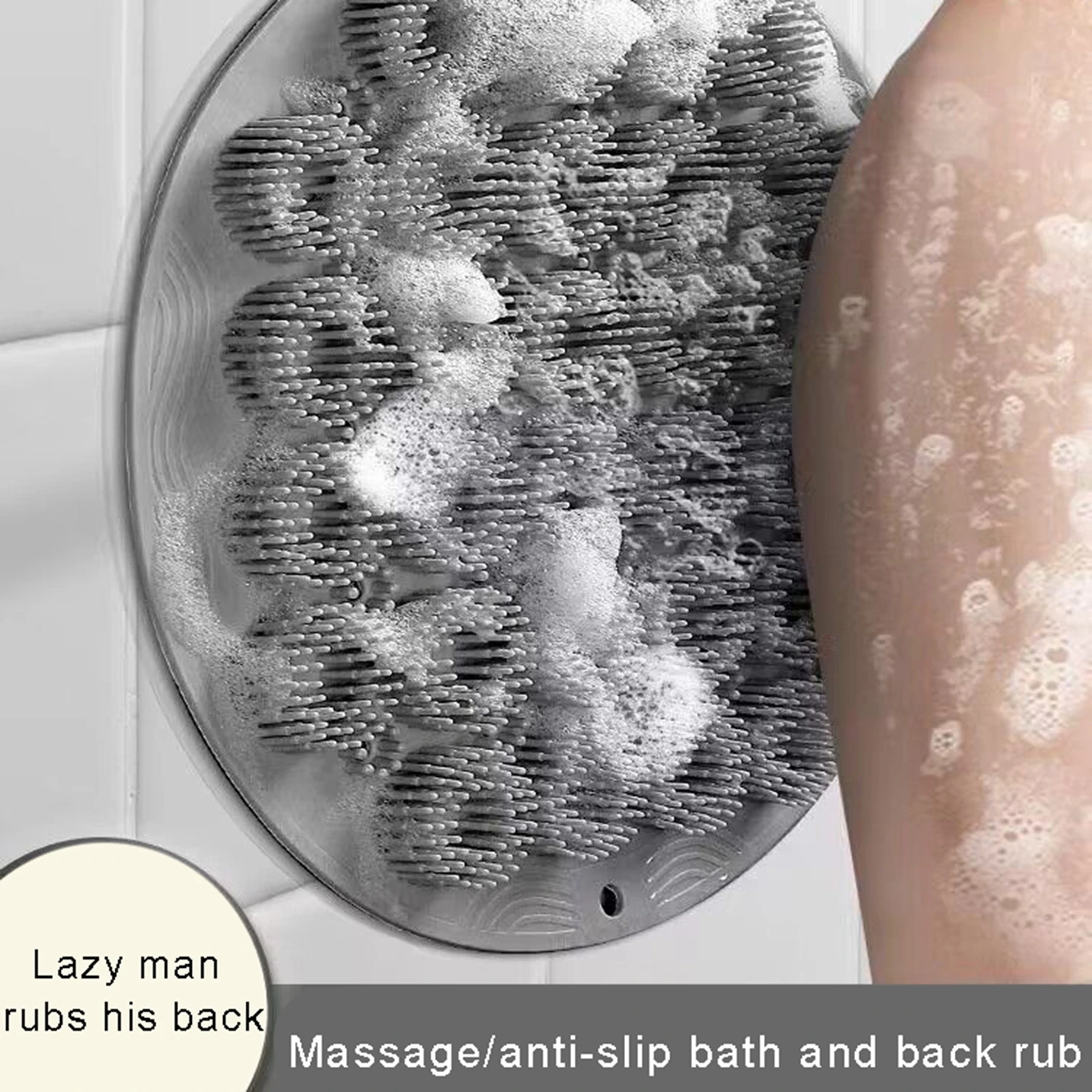 Wall Mounted Back Scrubber Mat with Suction Cups Body Scrubber Soft Exfoliate Back Scrubber Massage Pad Bath Brush Foot Scrubber 6