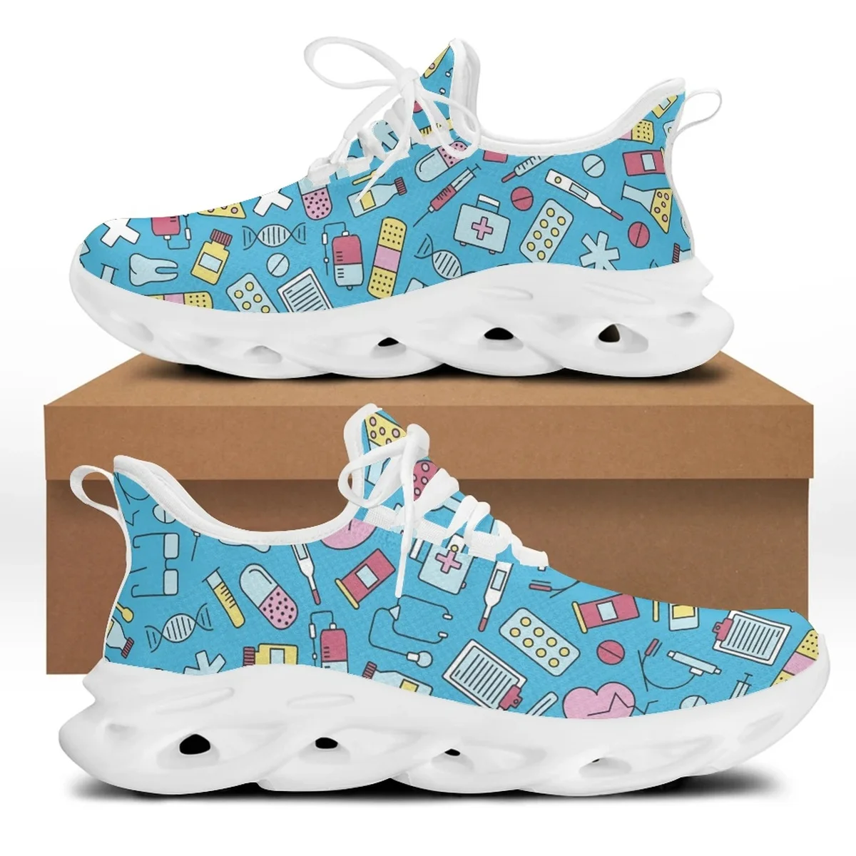 Brand Dental Nurse Print Sneakers Casual Per Le Donne Comode Scarpe Basse Ad Aria Femme Lace Up Zapatos 