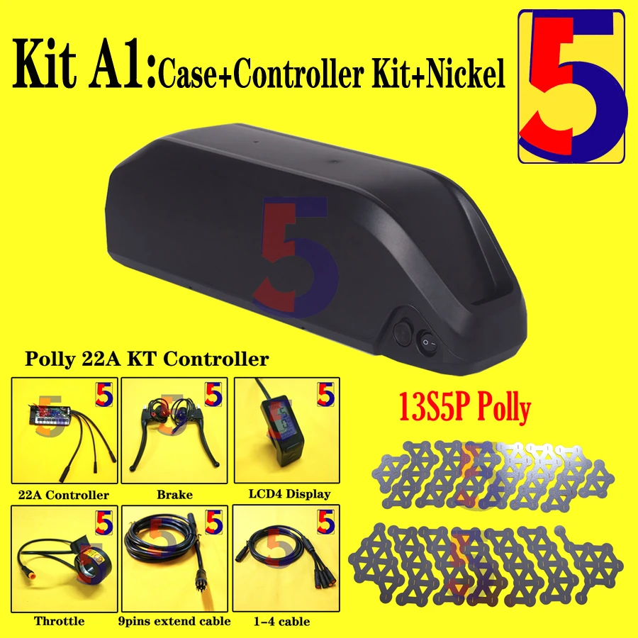 Polly Battery Box 18650 DP-6C Аккумулятор Чехол + контроллер KT kit 22A LCD4 дисплей D12L PAS Julei