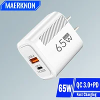 PD 65W GaN Charger USB C Fast Chargering Adapter For Samsung S22 S21 iPhone 14 13 Xiaomi Huawei LG Quick Charge 3.0 USB Charger
