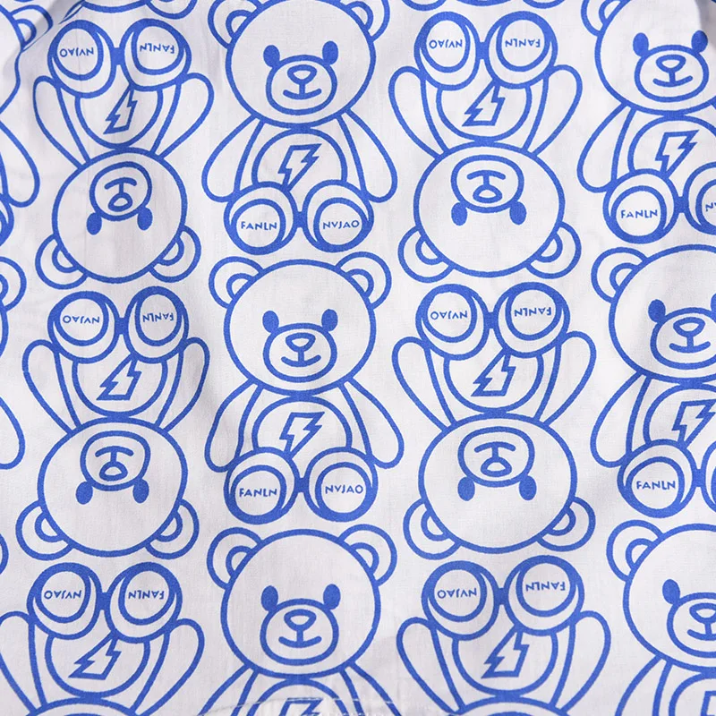 Pure Cotton Panties Blue Bear For Men And Women Pattern Comfortable Breathable Shorts For Home Leisure