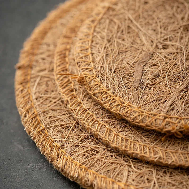 Vintage Eco-Friendly Natural Loofah Teapot Mat and Kitchen Coaster
