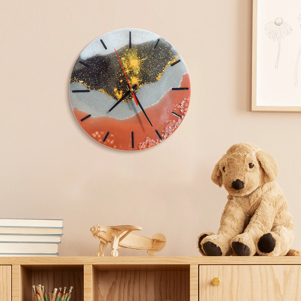 DM283-Reloj de pared redondo pequeño, molde de Resina de silicona