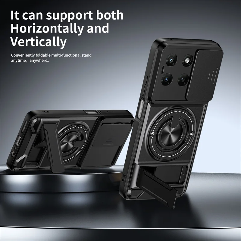 Armor Ring Phone Case with Lens Protection and Magnetic Stand Holder