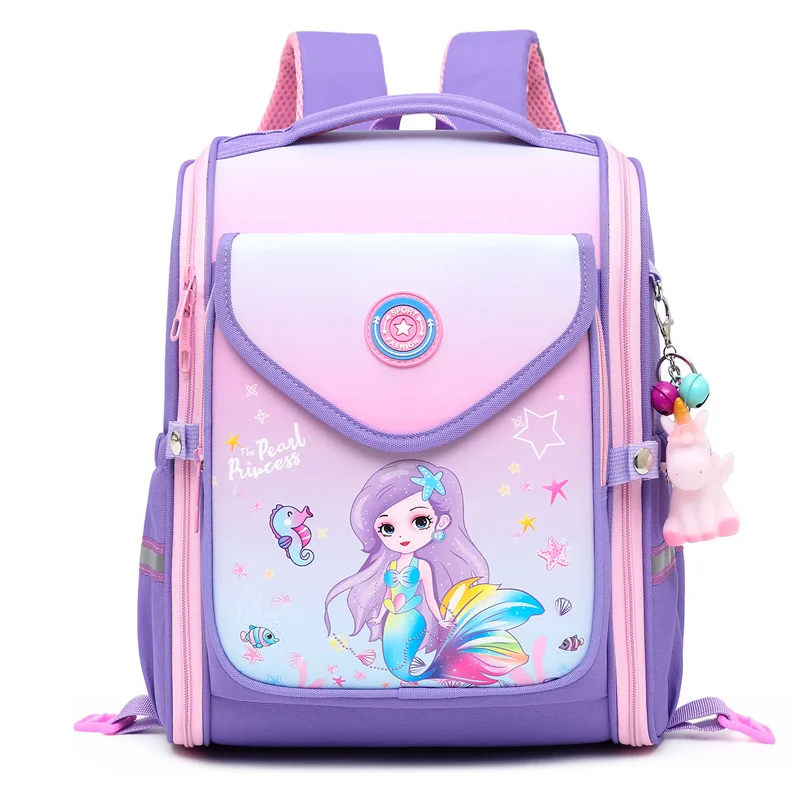 3D Orthopedic School Backpacks For Girls Cartoon Mermaid Waterproof Primary School Bags Kids Satchel Knapsack Mochila Escolar 5