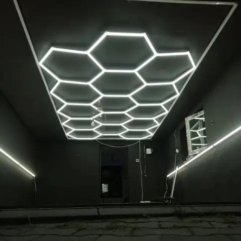 새로운 제품 크리 에이 티브 육각 벌집 어셈블리 LED 워크샵 빛 Dimmable