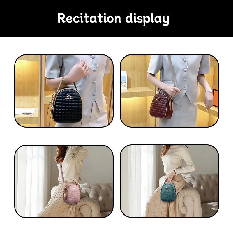 Women's Single Shoulder Crossbody Bag 3-Layer Main Space Large Capacity Handbag Woman Small Round Bag Versatile New Style