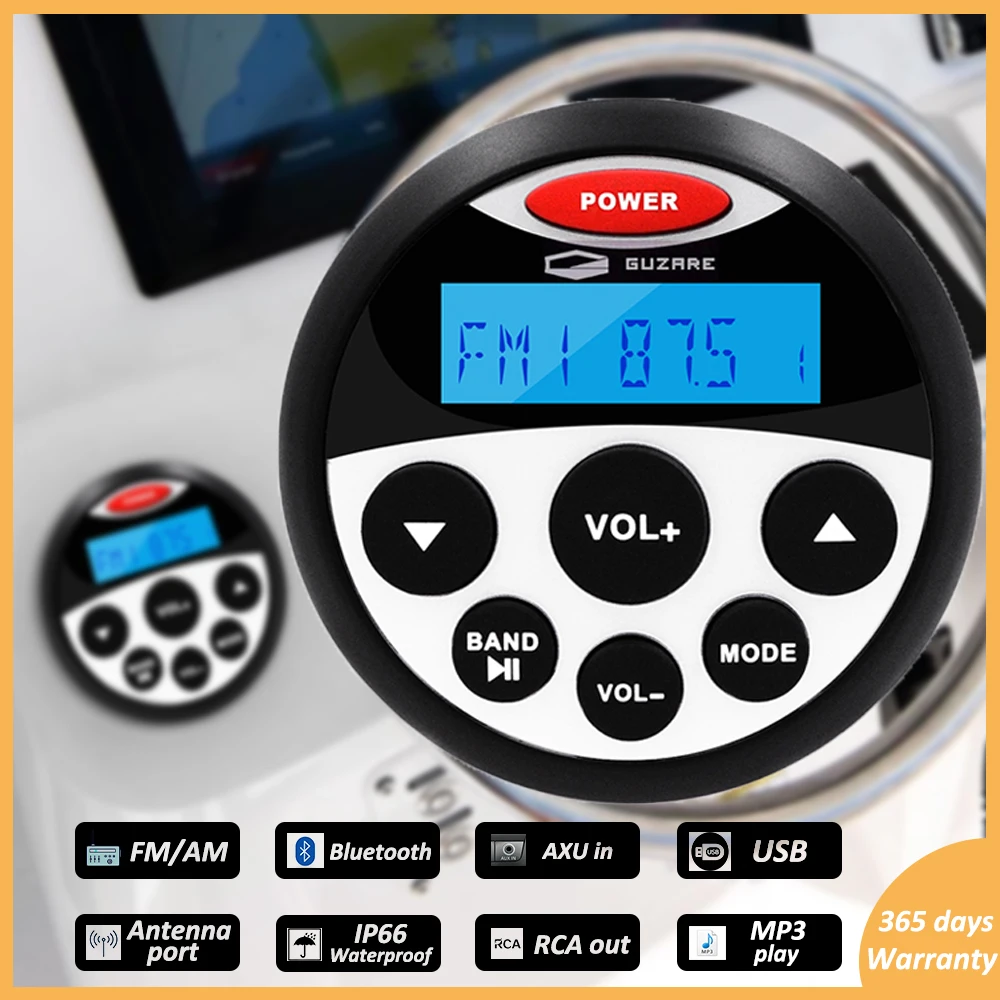 Marine Stereo Radio GR304 FM AM Receiver 4*45Watts MAX Boat Sound System For UTV ATV Yacht Golf-Cart