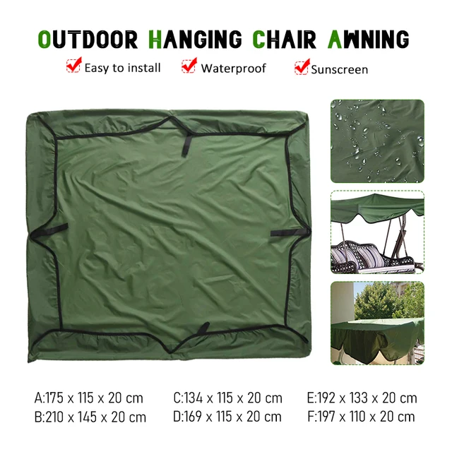 Kültéri Napellenző Napfényes Vízálló Lengő Szék Függőágy Kerti Udvari Kemping Ülés Burkolat Cseréje - Image 2