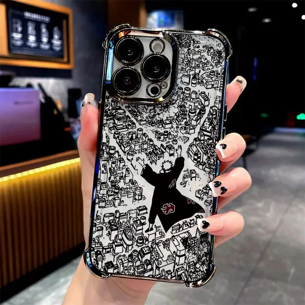 Uchiha Itachi Plating Phone Case - Anime Design, Anti-Fall Protection