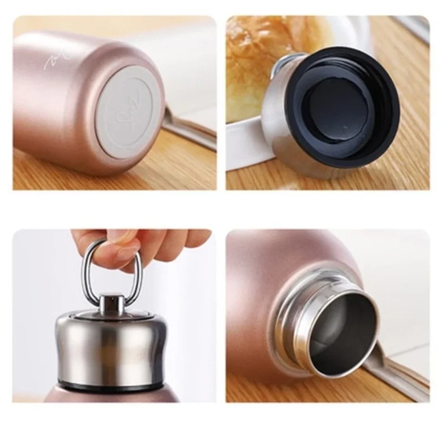 300ML Fashion Mini Coffee Vacuum Flasks Lovely Stainless Steel Thermos Portable Travel Water Bottle with Lid Cups