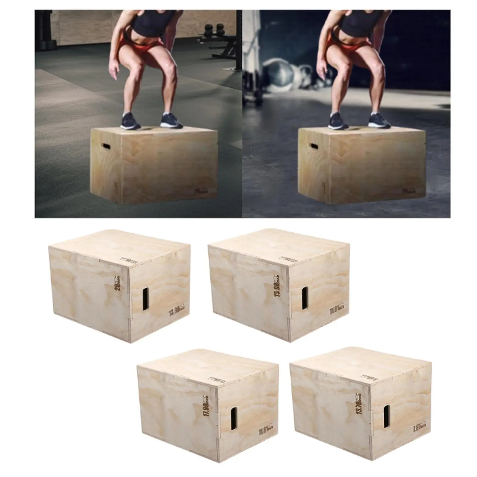Wooden Plyo Box Exercise Equipment Multipurpose Plyometric Jump Box for Squats Home Gym Conditioning Strength Training Lunges