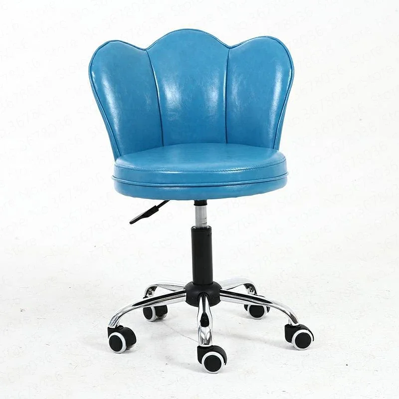 Modern Rotating Makeup Chair Lifting Office Chair with Wheels PU and Metal Beauty Home Furniture Adjustable Swivel