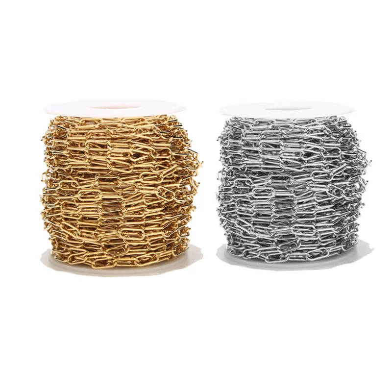 1 м нержавеющая сталь 7 мм ширина золотой тон Rolo кабельные цепи тяжелая шикарная