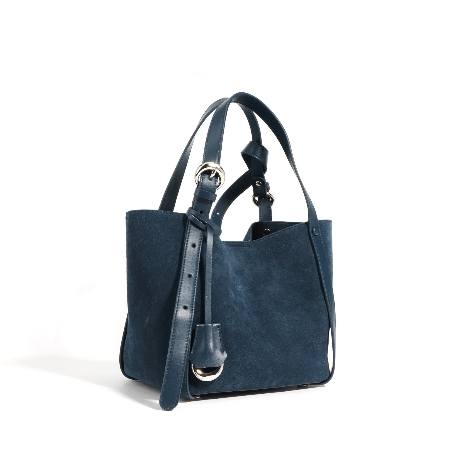 حقيبة يد جلدية طبيعية ذات سعة كبيرة، وحقيبة دلو فا...