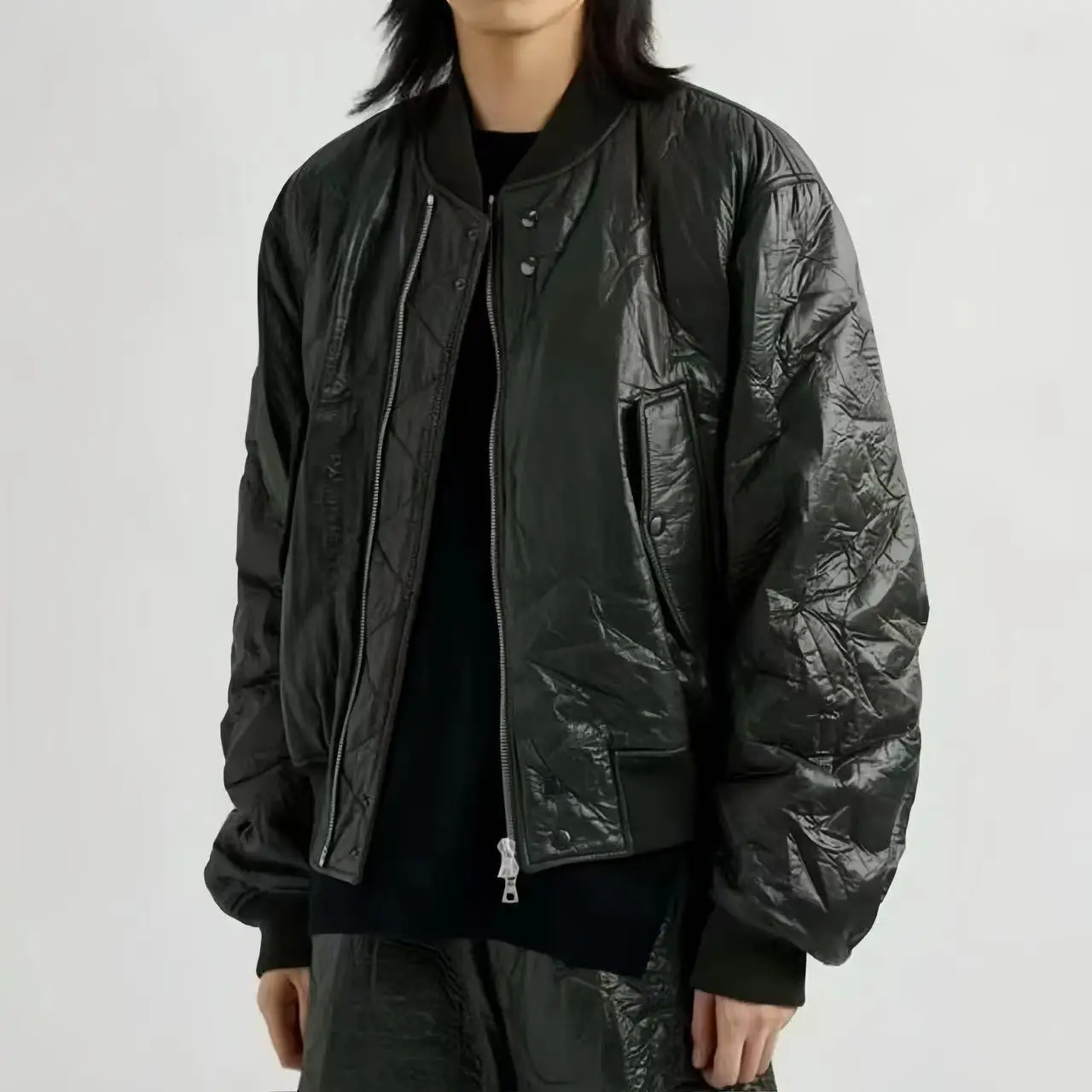 

NIGO Men's Spring And Autumn Pleated Zippered Jacket Loose Long Sleeved Casual Jacket In Dark Green Ngvp #nigo7291