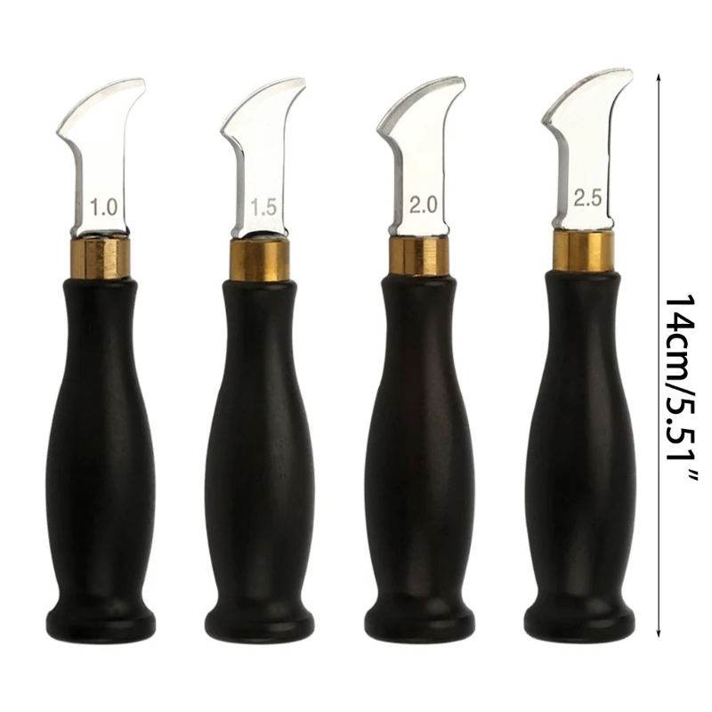 LeatherEdge 주름 도구 스테인레스 LeatherEdger Creaser Skiving 압착 도구 LeatherCrimping 도구 1/1.5/2/2.5mm F1CC