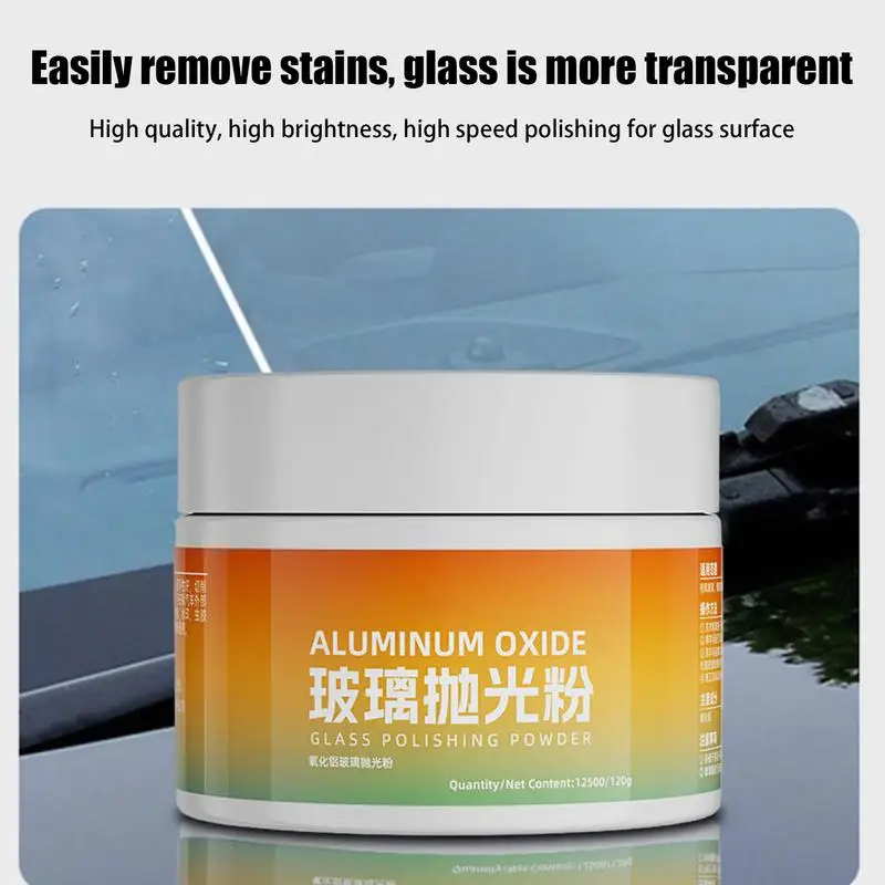 Glass Polish Scratch Remover Car Windshield Scratch Repair Powder With Sponge Outdoor Window Cleaner Auto Glass Cleaner